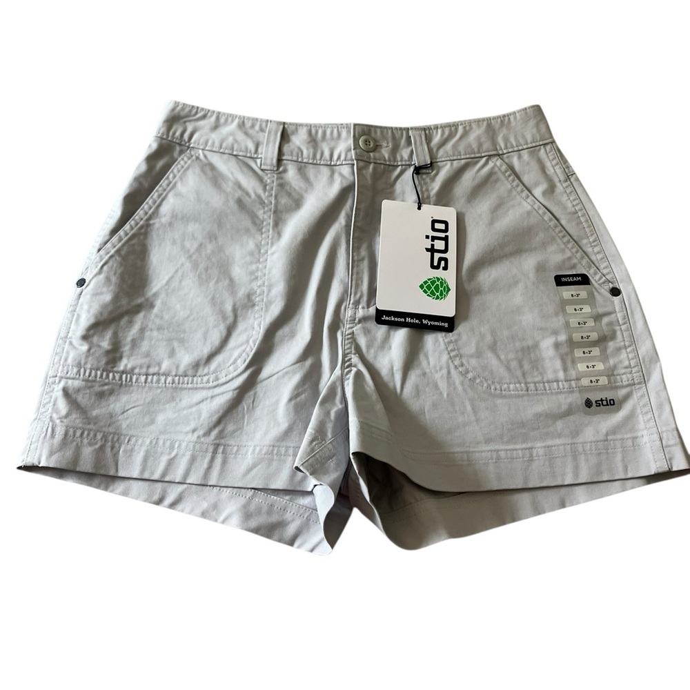 Stio Women's Rivet Twill Shorts Quiet Gray Size 8, 3” Inseam NEW With Tags